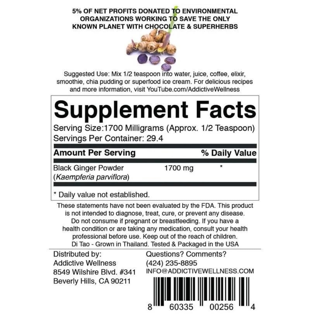 50g FREEZE DRIED BLACK GINGER fra Addictive Wellness