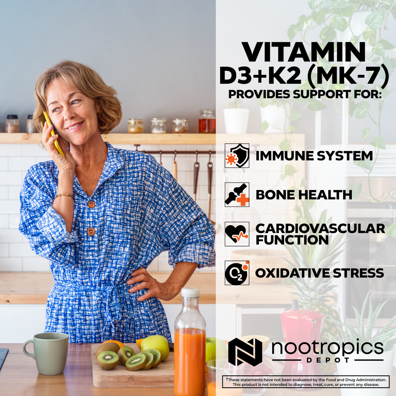 Vitamin D3 + K2 (MK-7) With Vitamin C 60 Tabletter